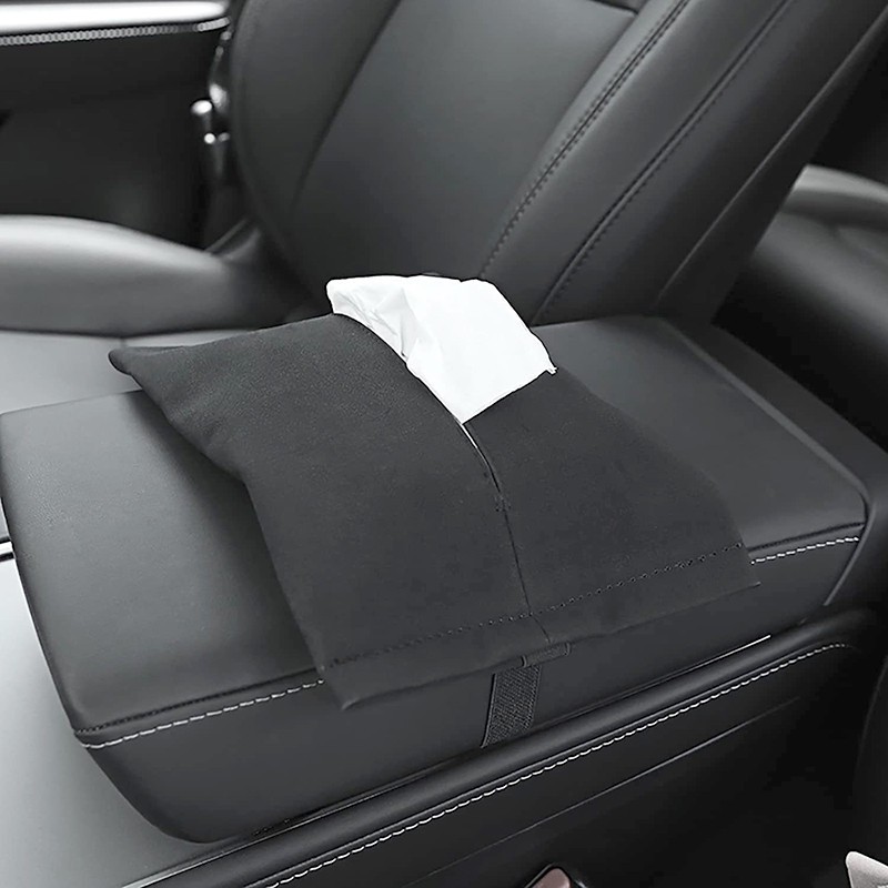Universal κρυφή θήκη χαρτομάντηλου αυτοκινήτου Μαύρο φανελένιο υποβραχιόνιο Πλάτη Καθίσματος Κουτί χαρτοπετσέτας Organizer Κεντρική κονσόλα Αξεσουάρ τσάντα αποθήκευσης