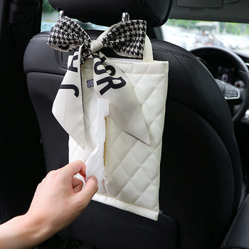 Fashion Silk Ribbon Bowknot Προσκέφαλο αυτοκινήτου Πίσω Κάθισμα Θήκη χαρτιού Κρεμαστό Κάλυμμα χαρτοπετσέτας χαρτοπετσέτας Αξεσουάρ αυτοκινήτου