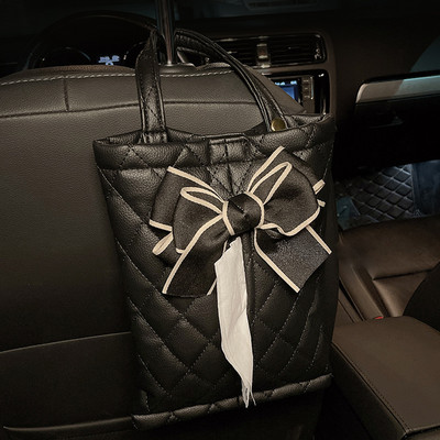 Modna mašna od svilene vrpce Naslon za glavu na stražnjem sjedalu automobila Držač maramice Automatski viseći Navlaka za vrećicu za papirnate ručnike Stilski dodaci za automobil