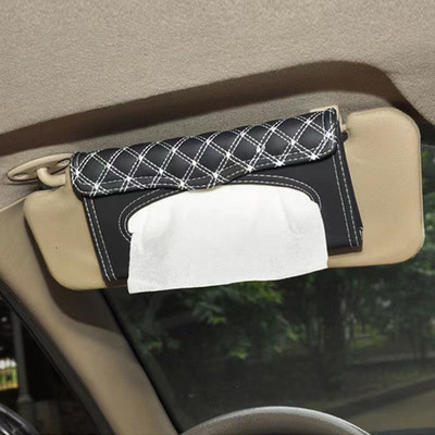 Nahast päikesesirmi salvrätikarbi hoidik Rippuv automaski hoidja Varjutav kangaümbris Lõikelaud salvrätikukarbid Autotarvikud