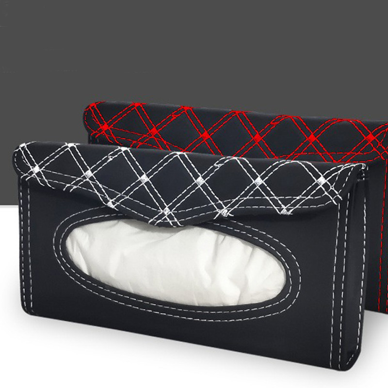 Nahast päikesesirmi salvrätikarbi hoidik Rippuv automaski hoidja Varjutav kangaümbris Lõikelaud salvrätikukarbid Autotarvikud