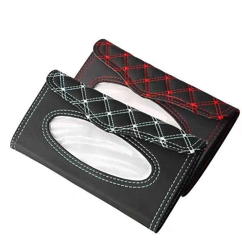 Nahast päikesesirmi salvrätikarbi hoidik Rippuv automaski hoidja Varjutav kangaümbris Lõikelaud salvrätikukarbid Autotarvikud