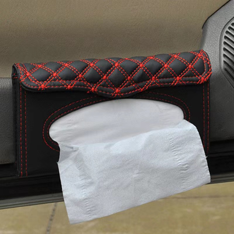 Nahast päikesesirmi salvrätikarbi hoidik Rippuv automaski hoidja Varjutav kangaümbris Lõikelaud salvrätikukarbid Autotarvikud