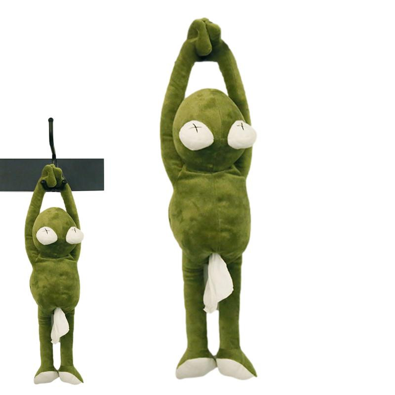 Automobilinė varlė audinio dėžutė Miela animacinių filmų gyvūnas Automobilio nugarėlė Kabantis servetėlių laikiklis, pakabinamas dėklas Automobilio vidus