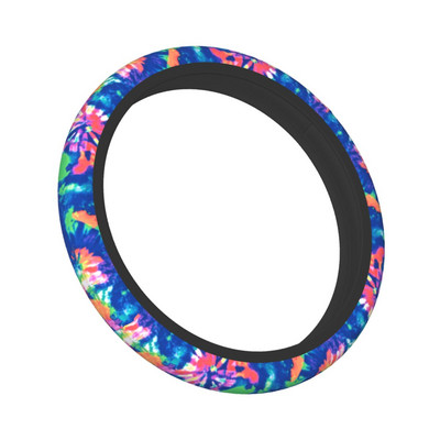 Καλύμματα τιμονιού αυτοκινήτου 38cm Tie Dye Universal Hippie Auto Decoration Αξεσουάρ αυτοκινήτου μόδας