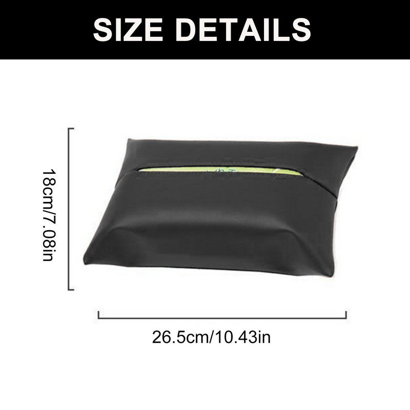 PU bőr szövetdoboz autós akasztós szalvéta papírtartóhoz napellenzőben az ülés háttámlájában, hordozható szövetszervező tokban