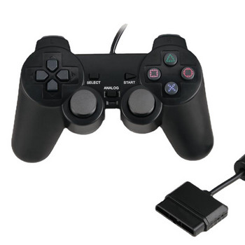 Για PS2 ενσύρματο χειριστήριο παιχνιδιών Gamepad διπλής δόνησης Ελεγκτή καθαρισμού παιχνιδιού Joypad για playstation 2 Αξεσουάρ PS2 Gamepads