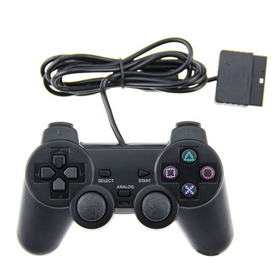 PS2 vadu spēļu kontrolierim Gamepad Double Vibration Clear Controller Gamepad Joypad priekš Playstation 2 PS2 spēļu pults piederums