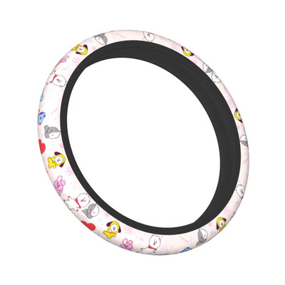 Κάλυμμα τιμονιού αυτοκινήτου Kpop Cute Cartoon Auto Steering Heel Protector Elastische Αξεσουάρ τιμονιού με στυλ αυτοκινήτου