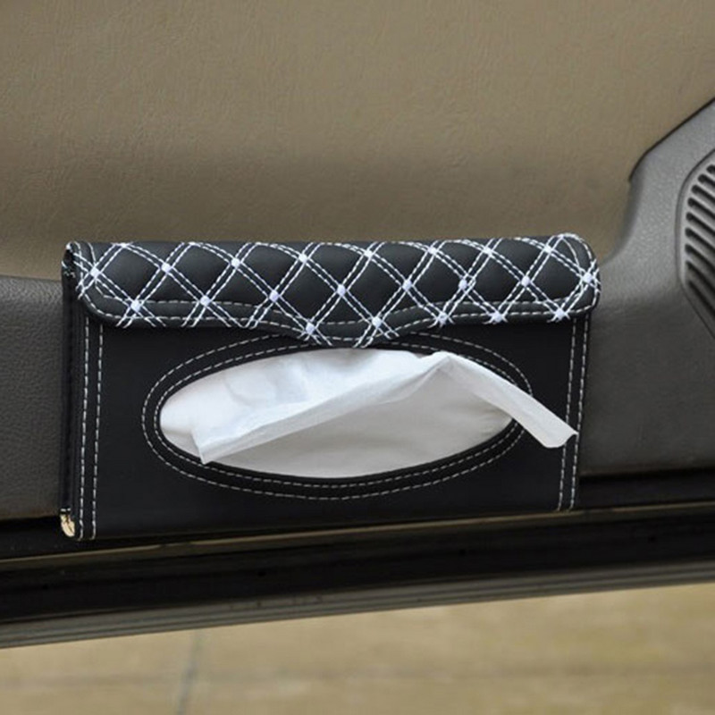 Stiilne auto päikesesirmi kinnitus kunstnahast salvrätikukarp, paberist salvrätiku ümbris, autotarvikud