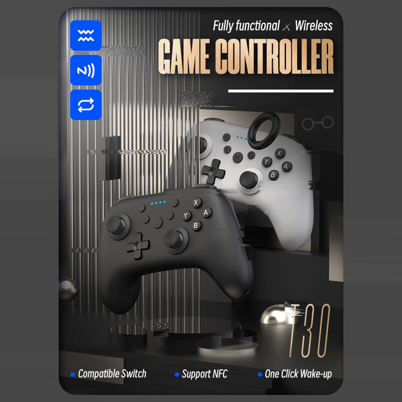 Juhtmevaba mängukäepide koos kuueteljelise güroskoopiga, traadita minimängukäepide, kolmeastmeline turbiini kiirus lüliti/koha/LED jaoks meelelahutuseks