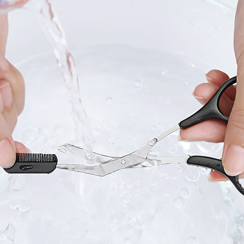 Kulmukäärid Professionaalsed kulmude kamm roostevabast terasest kulmude trimmimise tööriist roostevabast terasest ripsmekäärid