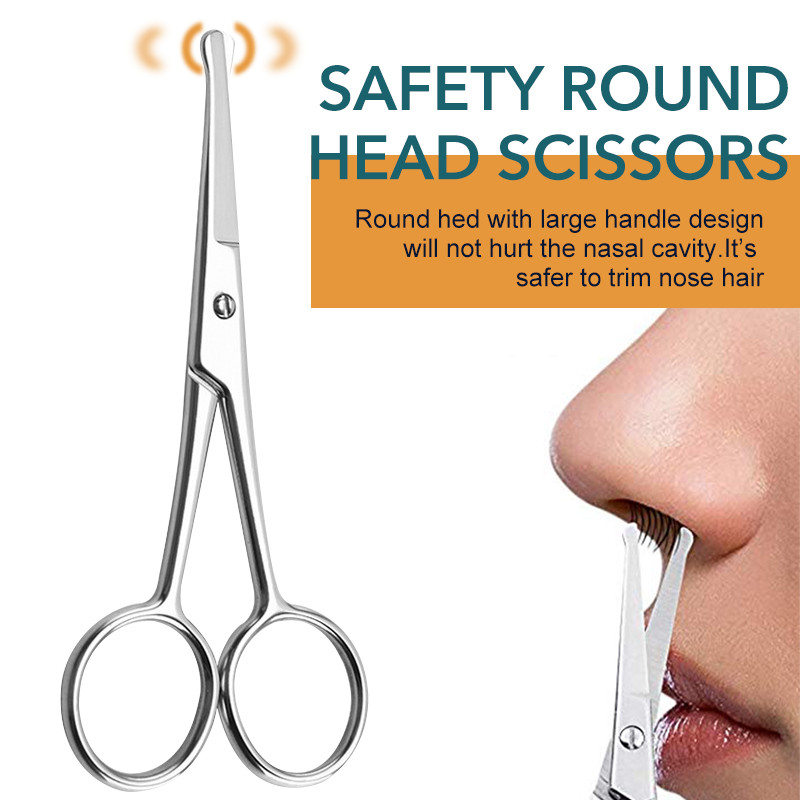 1 kom Okrugla glava Sigurnosne škare za manikuru zanoktice Profesionalne male škare za šišanje obrva Nos Šišanje dlačica Pinceta za podrezivanje
