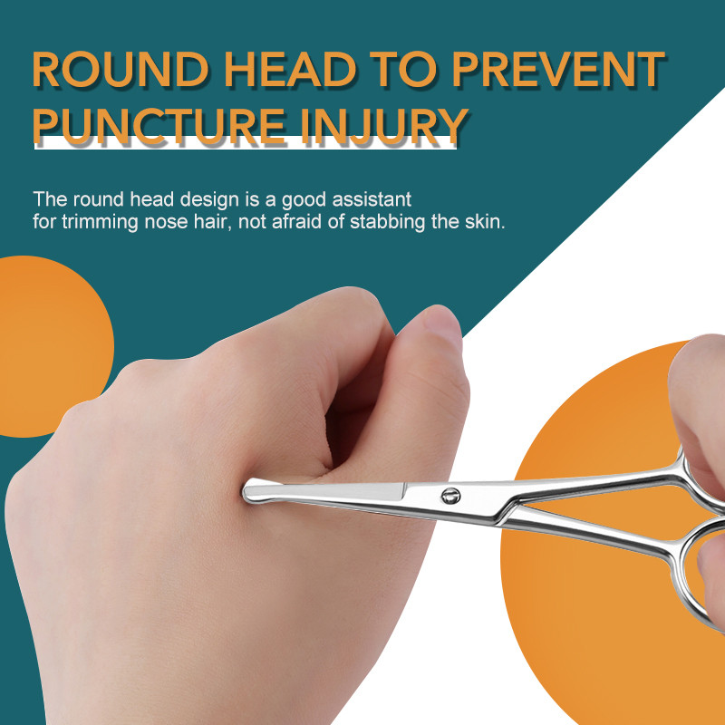 1 kom Okrugla glava Sigurnosne škare za manikuru zanoktice Profesionalne male škare za šišanje obrva Nos Šišanje dlačica Pinceta za podrezivanje