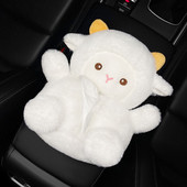 Μαλακό βελούδινο κουτί χαρτομάντιλο αυτοκινήτου Χαριτωμένο πρόβατο χαρτοπετσέτες Tissue boxes πολλαπλών χρήσεων Tissue bag Organizer Διακόσμηση αποθήκευσης Αξεσουάρ αυτοκινήτου