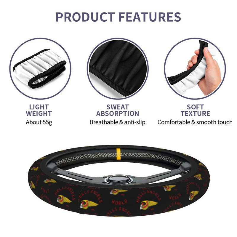 37-38 auto rooliratta kate Hells Angels World Logo Elastne Warrior Brotherhood Mootorratta Auto Decor Autode tarvik