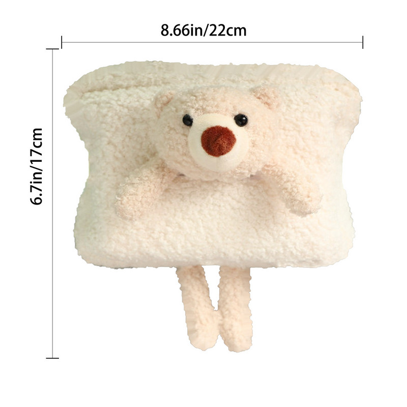 Cutie de șervețele cu desene animate pentru mașină Suport pentru șervețele cu animale de plus din desene animate, drăguț, portabil, pentru distribuitor de hârtie, scaune pentru mașini, cutie de șervețele