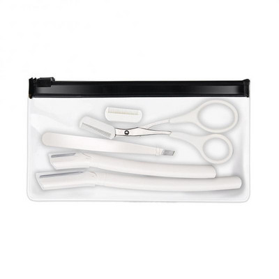 2022 m. Naujos antakių kirpimo žirklės veido plaukų šalinimas grožio plastikas 4 dalių antakių kirpimo pincetai makiažo įrankiai