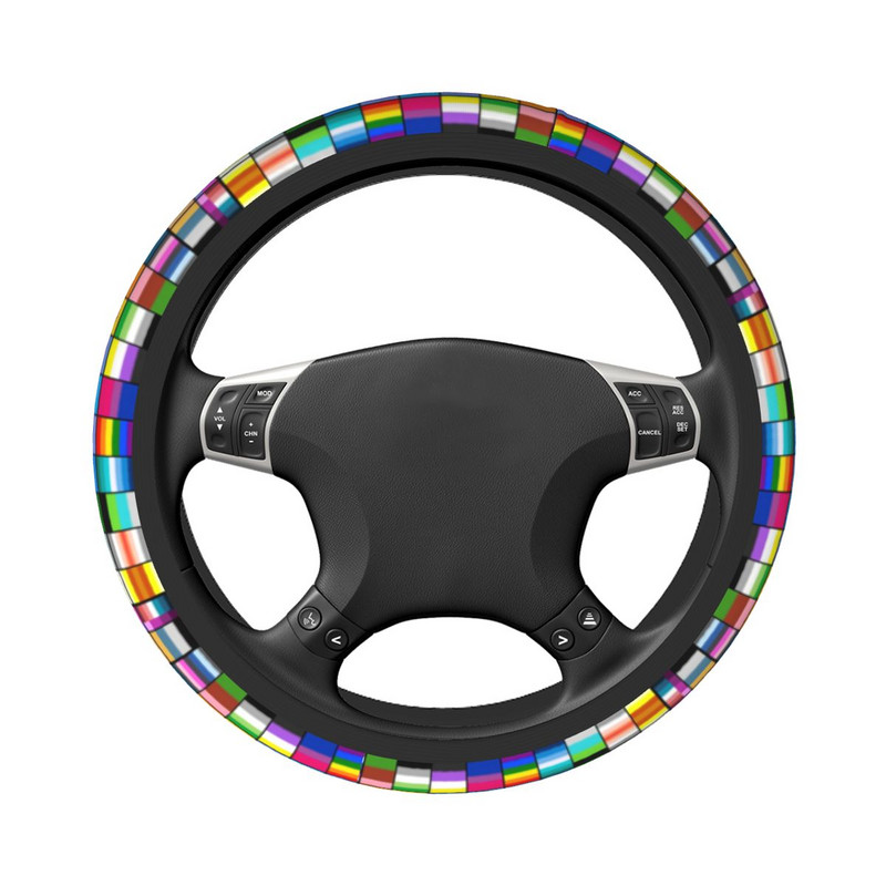 Auto rooliratta kate Pride Lipp Libisemisvastane LGBT Bseksuaal Panseksuaal Aseksuaalne Auto stiiliga rooliratta tarvikud