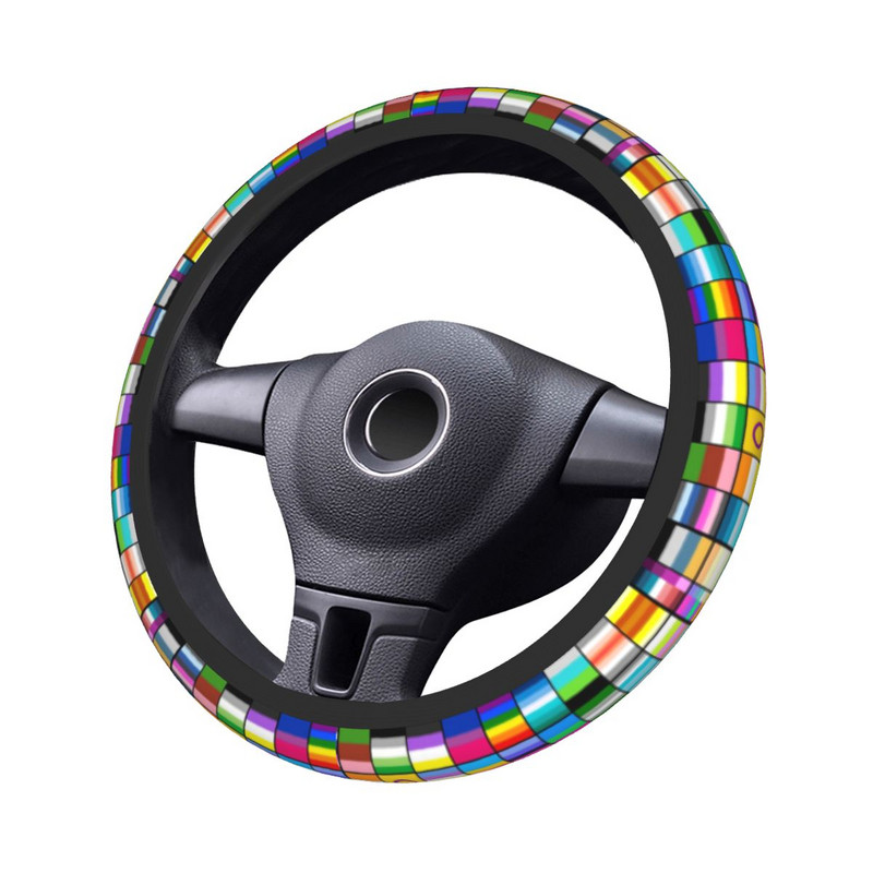 Auto rooliratta kate Pride Lipp Libisemisvastane LGBT Bseksuaal Panseksuaal Aseksuaalne Auto stiiliga rooliratta tarvikud