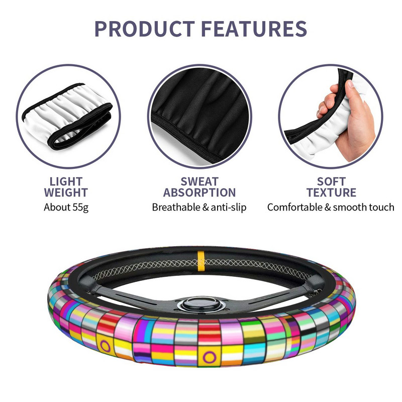 Auto rooliratta kate Pride Lipp Libisemisvastane LGBT Bseksuaal Panseksuaal Aseksuaalne Auto stiiliga rooliratta tarvikud