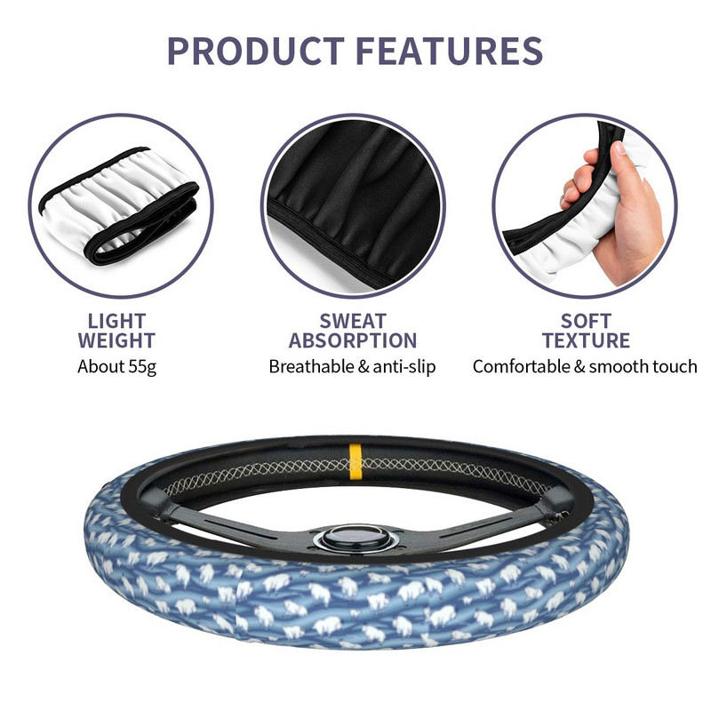 37-38 Automobilio vairo apdangalai Kalnų ožkos minkšta gyvūnų pynė ant vairo dangtelio Auto dekoras madingi automobilių priedai