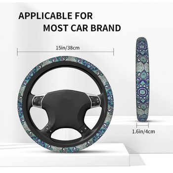 Mandala Hippie Bohemian Κάλυμμα τιμονιού αυτοκινήτου 38cm Boho Auto Steering Heel Protector Αξεσουάρ τιμονιού σε στυλ αυτοκινήτου