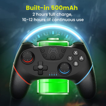 Ελεγκτής Switch, Wireless Pro Controller για NS Switch Remote Gamepad Joystick, Ρυθμιζόμενος κραδασμός Turbo, Εργονομικός αντιολισθητικός