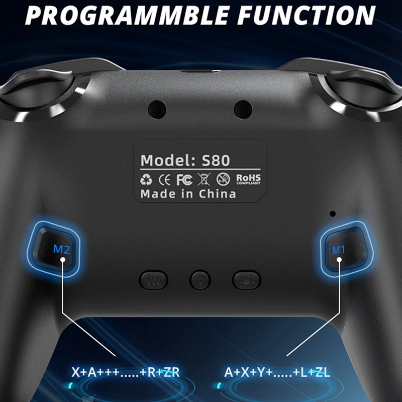 Mängukontrolleri juhtmevaba konsooli Bluetoothi mängupult värviliste tuledega lüliti/lüliti Lite/OLED/PC jaoks