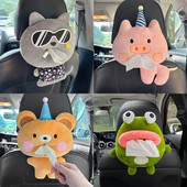 Servetėlių dėžutės Kūrybinė servetėlių dėžutė Minkštas animacinių filmų popierinis servetėlių dėklas Mieli gyvūnai Automobilių popierinės dėžutės Puikus servetėlių laikiklis automobiliui S E8E8