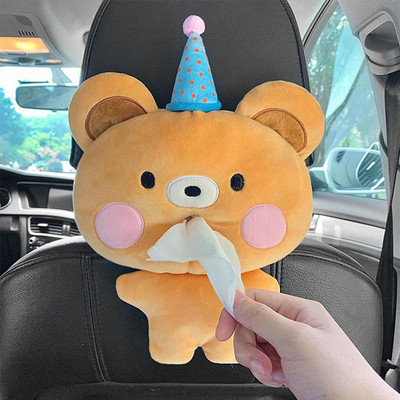 Servetėlių dėžutės Kūrybinė servetėlių dėžutė Minkštas animacinių filmų popierinis servetėlių dėklas Mieli gyvūnai Automobilių popierinės dėžutės Puikus servetėlių laikiklis automobiliui S E8E8