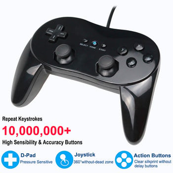 Νέο για το Nintendo Wii Pro Gamepad Κλασικό ενσύρματο χειριστήριο παιχνιδιών δεύτερης γενιάς Κονσόλα τηλεχειριστηρίου παιχνιδιών Joypad Joystick