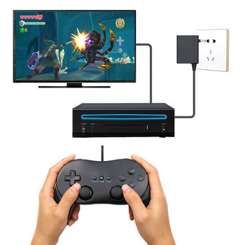 Ново за Nintendo Wii Pro Геймпад Второ поколение Класически кабелен контролер за игри Геймърска дистанционна подложка Конзола Джойстик Джойстик