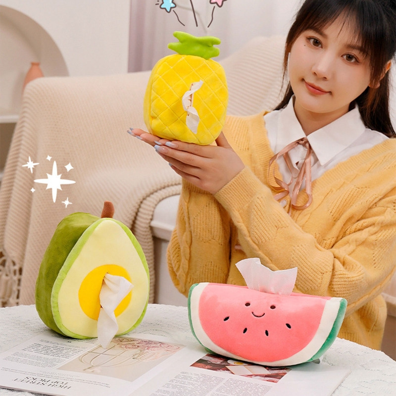 Prijenosni slatki voćni držač za ubruse, kutija za ruke, viseća plišana igračka