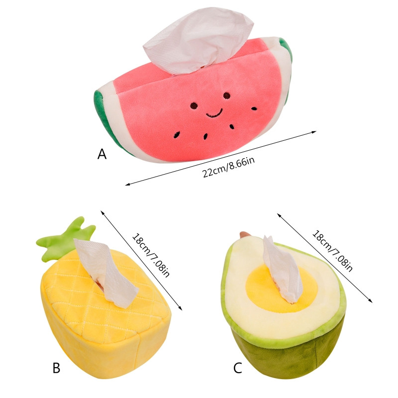 Prijenosni slatki voćni držač za ubruse, kutija za ruke, viseća plišana igračka