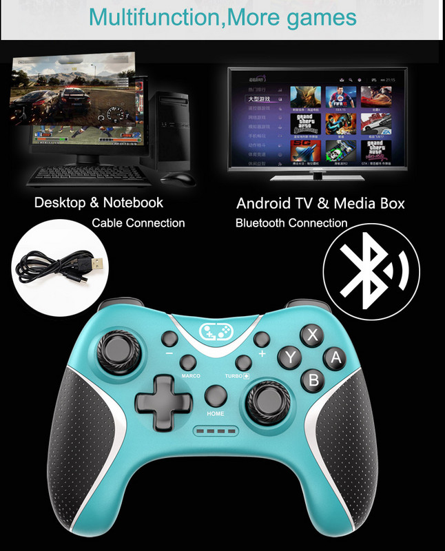 STK-7038 juhtmevaba kontroller BT kuueteljeline mängupult NS Switchi/Lite/Switchi OLED PC Android IOS jaoks