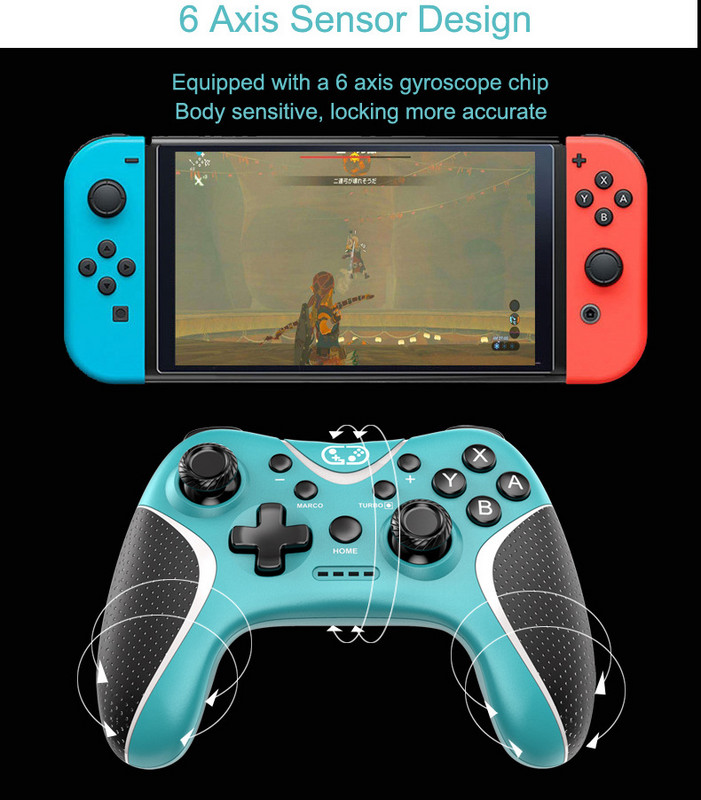 STK-7038 juhtmevaba kontroller BT kuueteljeline mängupult NS Switchi/Lite/Switchi OLED PC Android IOS jaoks