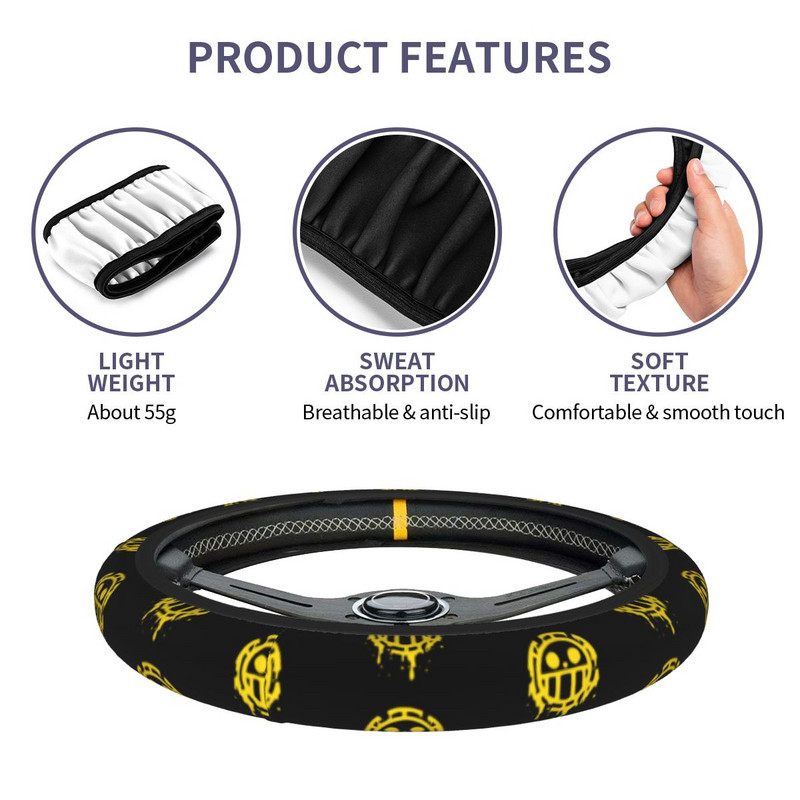 Süda auto rooliratta kate 38 cm elastne naeratus auto rooliratta kaitse värviline auto kaunistus auto tarvikud