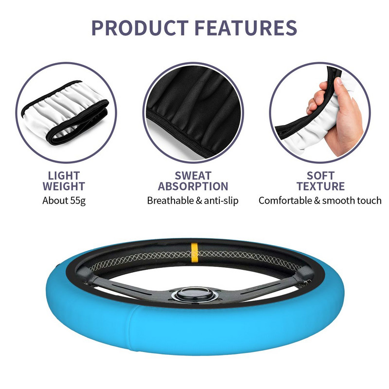 38cm rooliratta katted Sinised elastsed ühevärvilised autostiilis sobivad autotarvikud