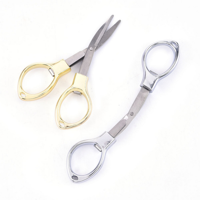 Kaasaskantav roostevabast terasest kulmutrimmer Multifunktsionaalne 8 sõnaga kokkupandavad käärid kulmude kujundaja näokujundaja käärid meigitööriist