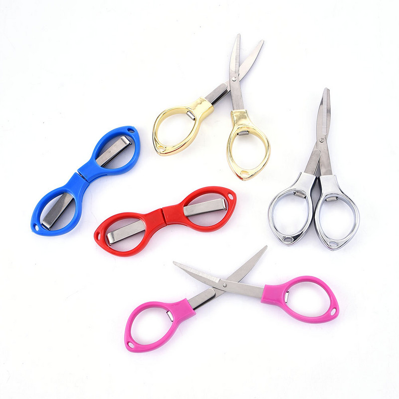 Kaasaskantav roostevabast terasest kulmutrimmer Multifunktsionaalne 8 sõnaga kokkupandavad käärid kulmude kujundaja näokujundaja käärid meigitööriist