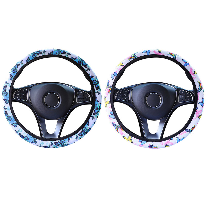 38 cm-es autó kormánykerék burkolata pillangónyomattal nyomtatott kormánykerék burkolat Auto kormánykerék burkolat tartozék