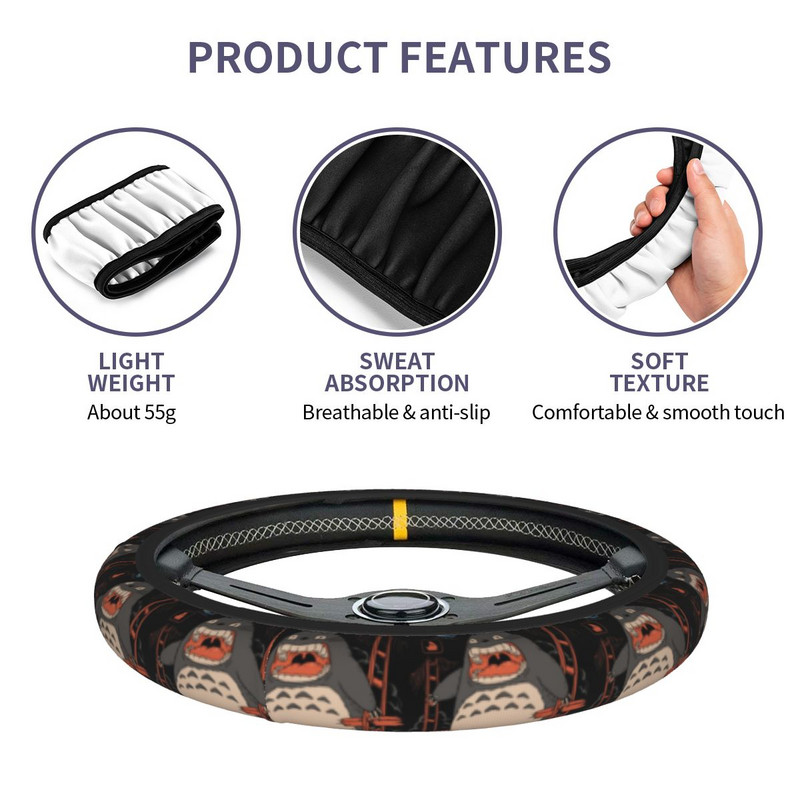 Totoro Attack Miyazaki Hayao Navlaka za volan automobila 38cm Mekana zaštitna navlaka za volan Anime Studio Ghibli Dizajn automobila