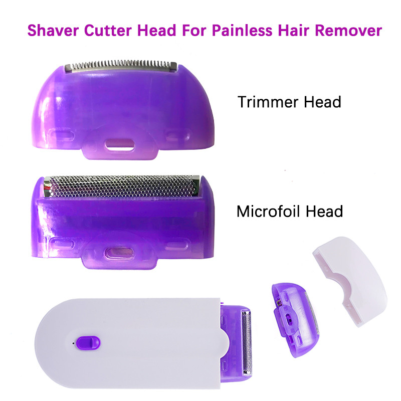 Nerūdijančio plieno neskausminga skutimosi kirpimo mašinėlė ir mikroskopinė pjovimo galvutė, skirta liesti plaukelius šalinti rankoms kojoms, bikini veidui, naudotas epiliatorius