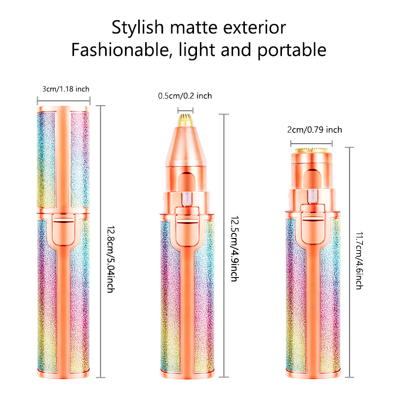 2 in 1 laetav elektriline kulmutrimmer epilaator naiste keha näo huulepulga kujuga karvaeemaldus mini valutu raseerija