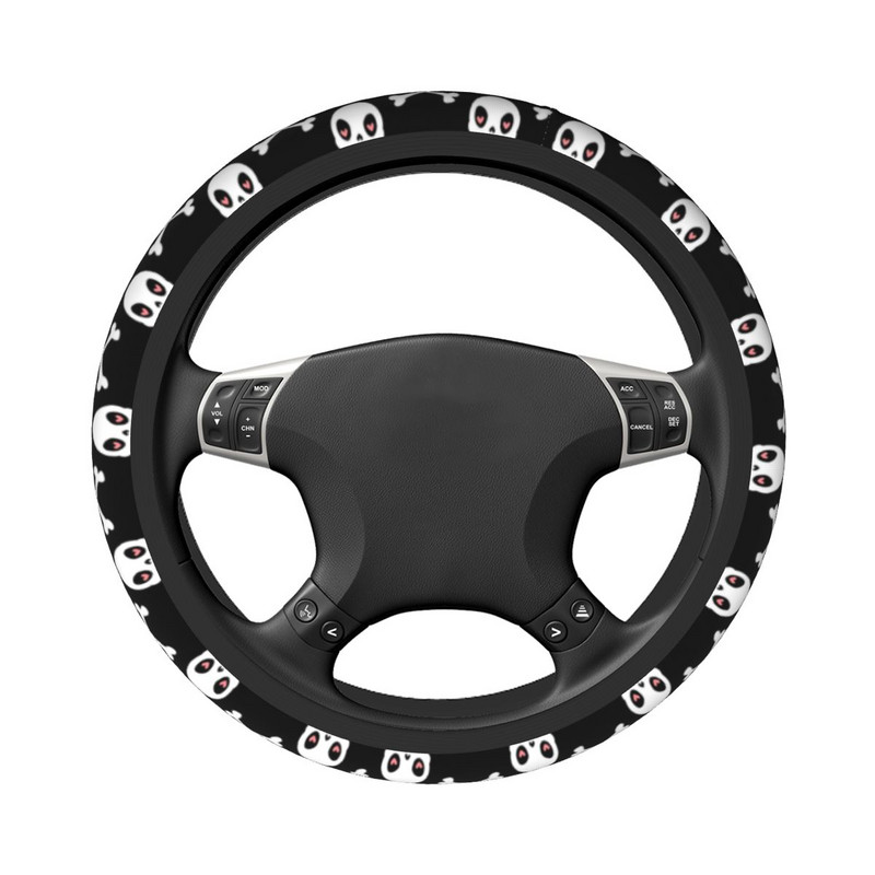 Halloweeni õudusauto rooliratta kate 38 cm multikas pealuu luu piraatlipp rooliratta kaitsekate autotarvikud