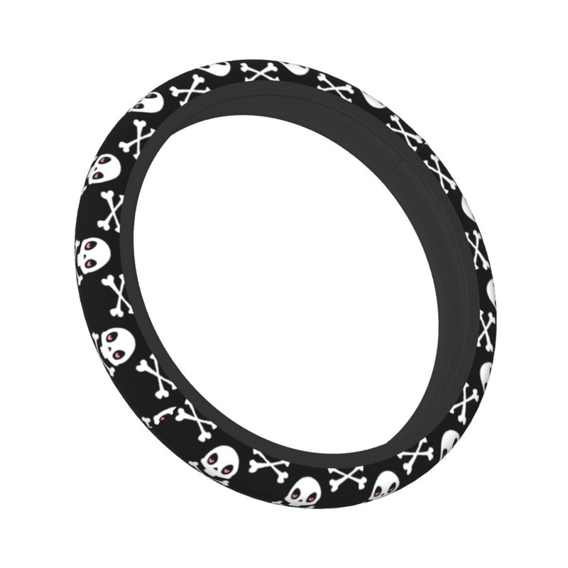 Halloweeni õudusauto rooliratta kate 38 cm multikas pealuu luu piraatlipp rooliratta kaitsekate autotarvikud