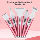 5 u 1 Električni epilator Uklanjanje dlačica za žene Nož za obrve ispod pazuha Bikini Trimer za dlačice u nosu USB punjenje Ženski aparat za brijanje