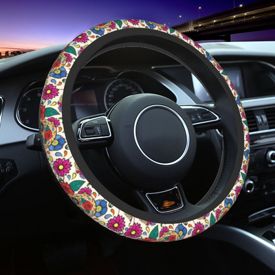 38 cm automobilio vairas dengia Sugar Skull Rose Meksikos skeletas Mirusiųjų diena Helovinas Automobilių stiliaus automobilių priedai