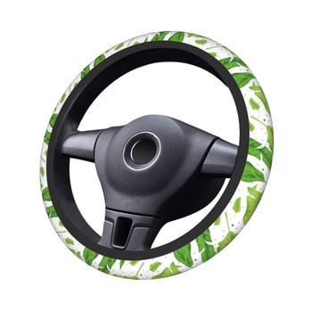 Листа Листа Капак за волан на кола 38 см Мека джунгла Тропическо зелено растение Модни аксесоари за волан в стил на кола